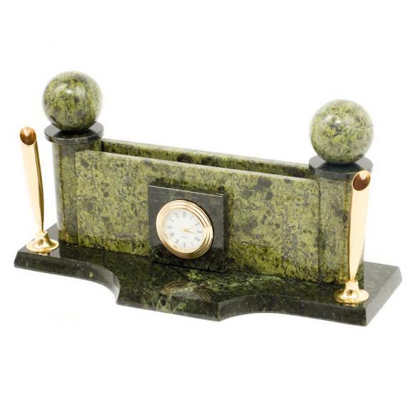 Настольный набор из змеевика &amp;quot;Два шара&amp;quot; 114015