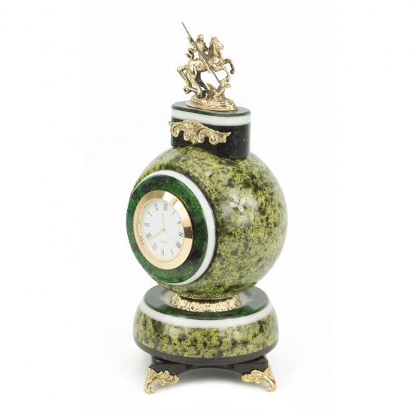 Настольные часы &amp;quot;Георгий Победоносец&amp;quot; змеевик бронза 118121