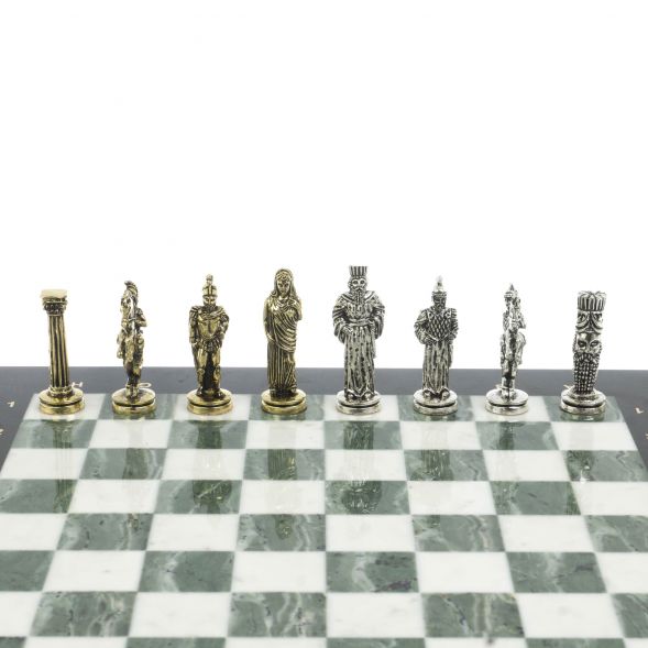 Шахматы подарочные Александр Македонский&amp;quot; доска 36х36 см мрамор / змеевик 127956