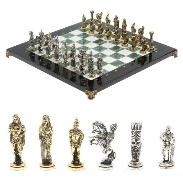 Шахматы подарочные Александр Македонский&amp;quot; доска 36х36 см мрамор / змеевик 127956