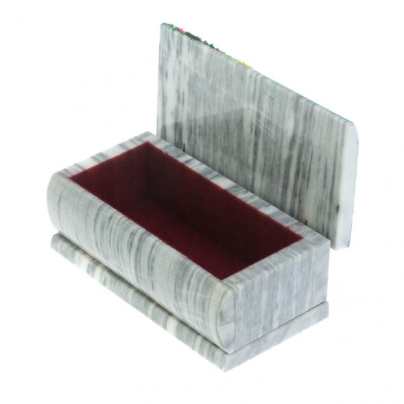 Шкатулка &amp;quot;Лето&amp;quot; из серого мрамора 14,5х7,5х6 см 128109