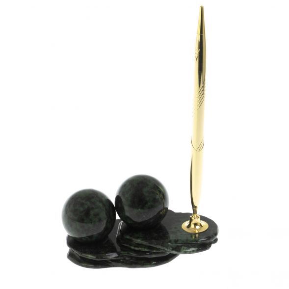 Композиция &amp;quot;Два шара&amp;quot; из нефрита с ручкой 128798