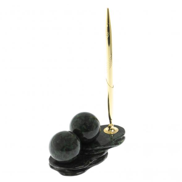 Композиция &amp;quot;Два шара&amp;quot; из нефрита с ручкой 128798