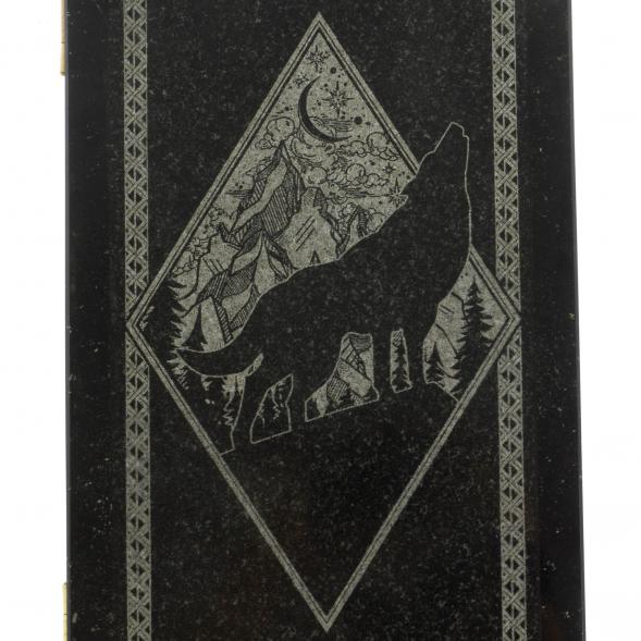 Каменные нарды с гравировкой &amp;quot;Волк и медведь&amp;quot; с гербом РФ 129450