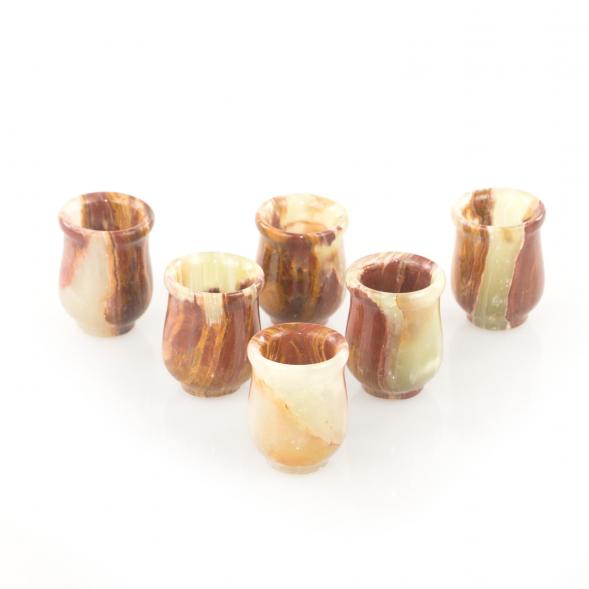 Стопки для водки из оникса 20 мл набор 6 шт 3,8х4,8 см в футляре (1,5х2) 121800