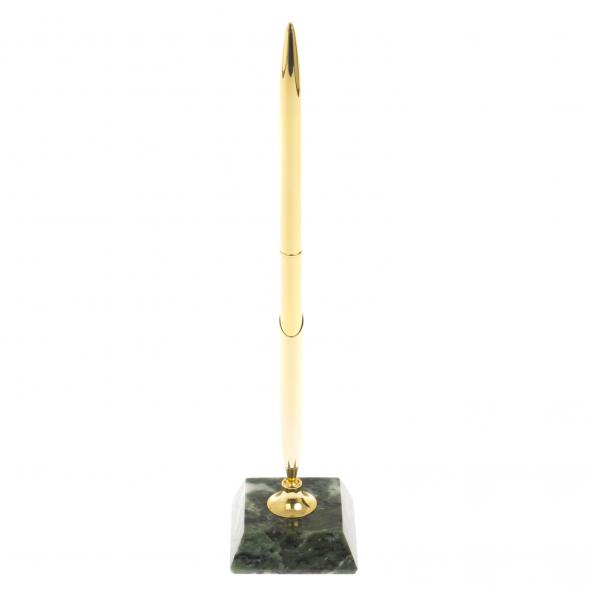 Подставка под ручку из темно-зеленого змеевика 129990