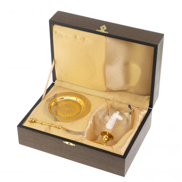 Коньячный набор с вилкой и блюдцем 425 мл Златоуст 128110