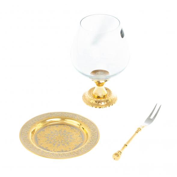 Коньячный набор с вилкой и блюдцем 425 мл Златоуст 128110