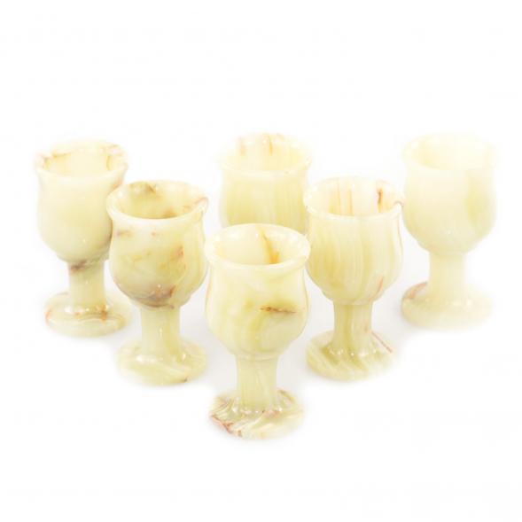 Набор подарочных рюмок 50 мл на ножке 6 шт камень оникс 5х9,5 см в футляре (2х4) 121801