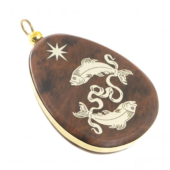 Брелок-кулон знак зодиака &amp;quot;Рыбы&amp;quot; камень обсидиан 123036