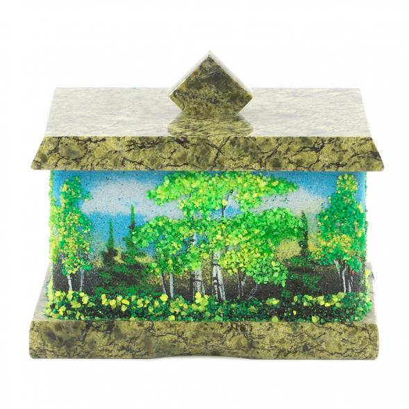 Шкатулка змеевик малая &amp;quot;Лето&amp;quot; 9х6,5х7,5 см 112065