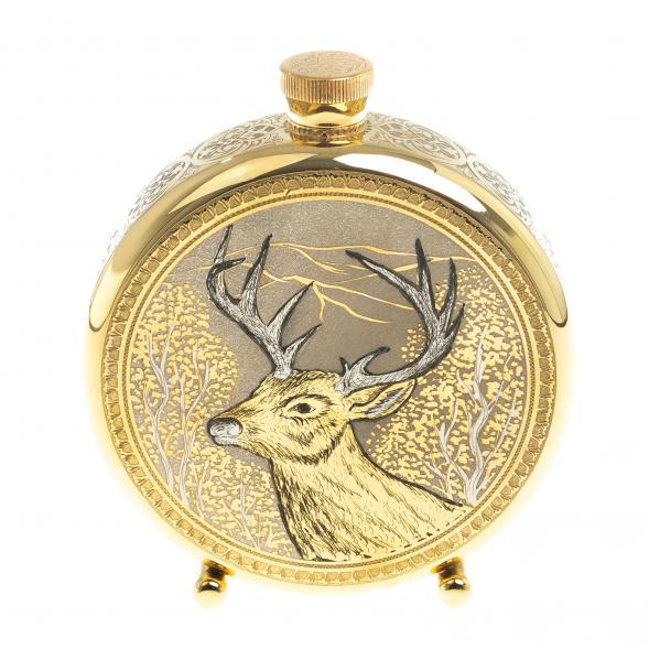 Подарочный набор &amp;quot;Олень&amp;quot; фляжка и 3 стопки перевертыша Златоуст 123684