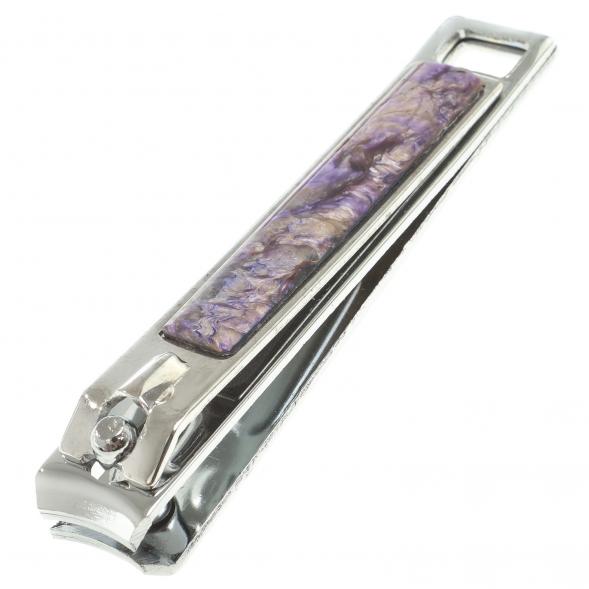 Кусачки для ногтей с камнем чароит 123860