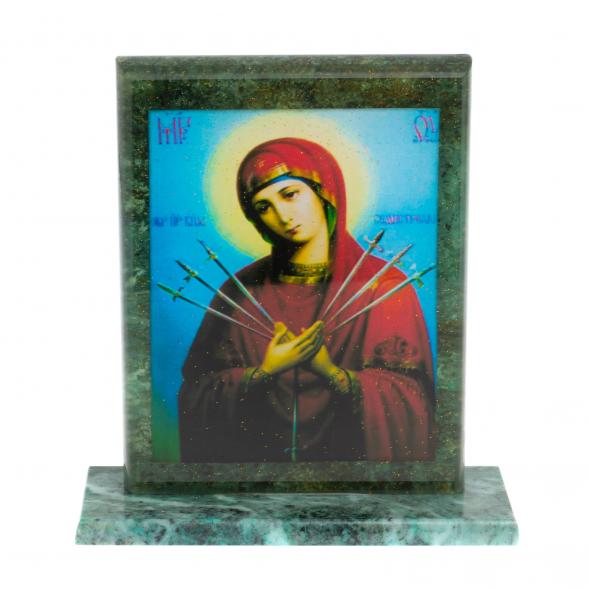 Икона &amp;quot;Семистрельная&amp;quot; змеевик 15х5х15,5 см 126703