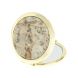 Зеркало карманное круглое из камня амазонит дымчатый кварц цвет золото 127806