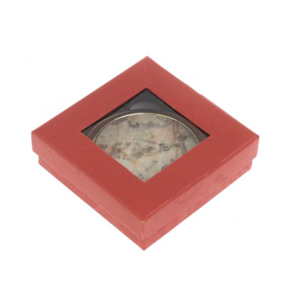 Зеркало карманное круглое из камня амазонит дымчатый кварц цвет золото 127806