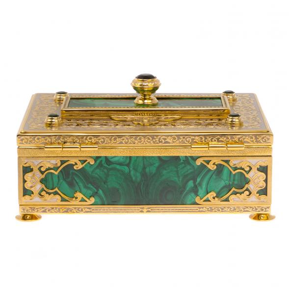 Малахитовая шкатулка &amp;quot;Гармония&amp;quot; Златоуст 125262