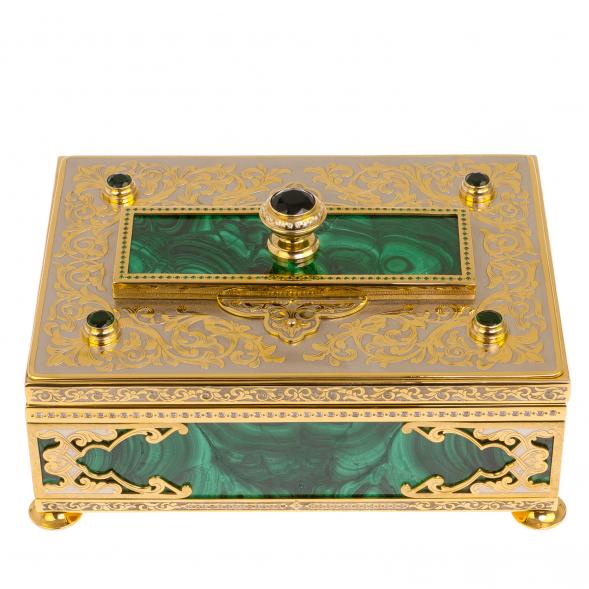 Малахитовая шкатулка &amp;quot;Гармония&amp;quot; Златоуст 125262