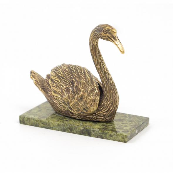 Статуэтка из бронзы на подставке из змеевика &amp;quot;Лебедь&amp;quot; 116692