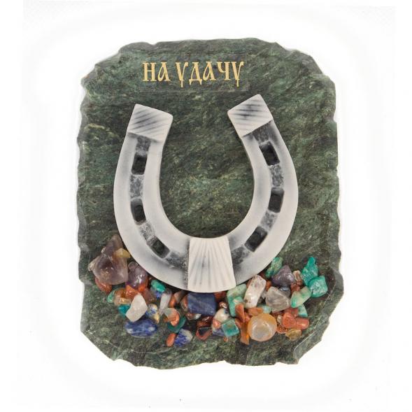 Магнит подкова с самоцветами &amp;quot;На удачу&amp;quot; змеевик 116784