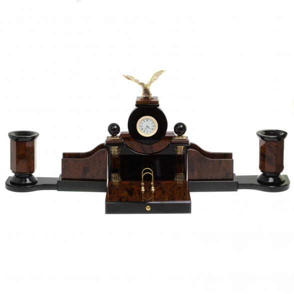 Настольный набор &amp;quot;Орёл&amp;quot; камень обсидиан 126853