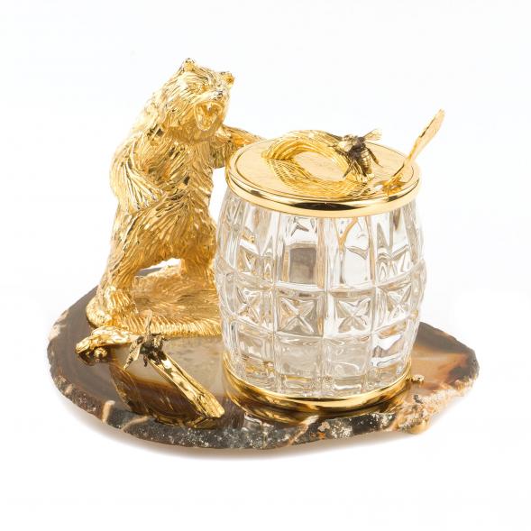 Медовница &amp;quot;Медведь&amp;quot; камень агат 119601