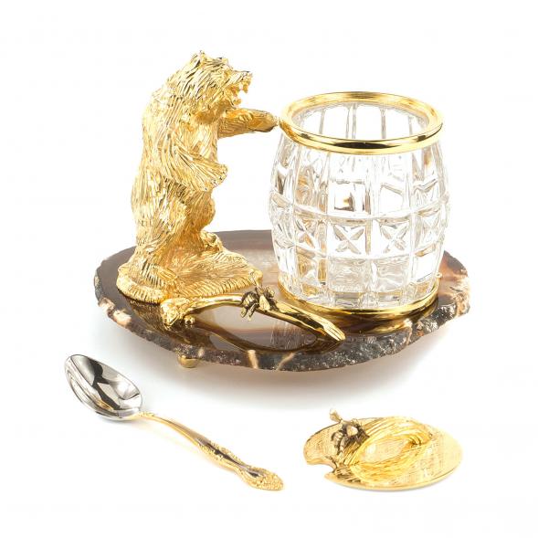 Медовница &amp;quot;Медведь&amp;quot; камень агат 119601