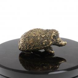 Шкатулка круглая &amp;quot;Ёж&amp;quot; из черного обсидиана 7,5х7,5х8 см