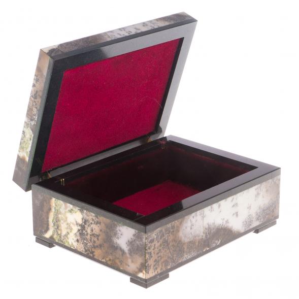 Каменная шкатулка из агата 10,5х7х4,5 см 122267