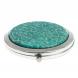 Карманное зеркальце круглое из камня амазонит цвет серебро в подарочной упаковке