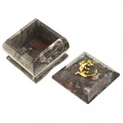 Шкатулка из конгломерата "Ящерица" 7х7х6 см