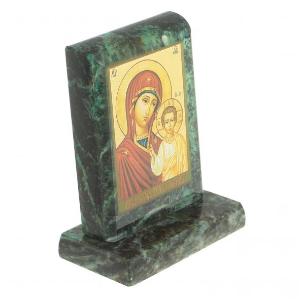 Икона настольная Казанская малая змеевик 7,5х6,5х8 см 119969