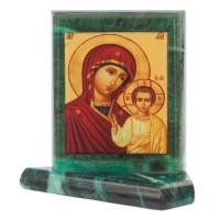 Икона настольная Казанская малая змеевик 7,5х6,5х8 см 119969