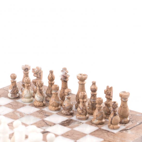 Шахматы из камня &amp;quot;Виктория&amp;quot; оникс, мрамор 25х25 см 121652