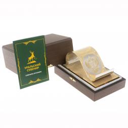 Подставка под телефон "Герб России" из яшмы Златоуст