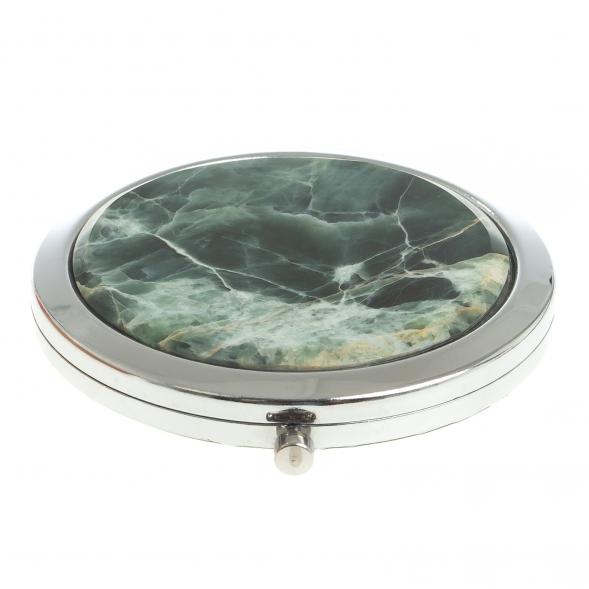 Зеркало круглое из камня офит цвет серебро 122789