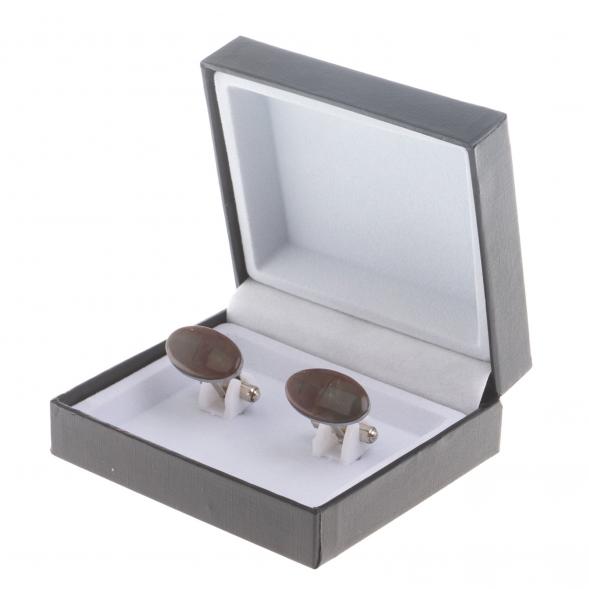 Запонки камень яшма овальные 124452