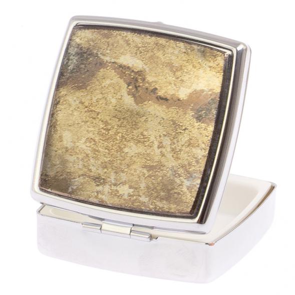 Таблетница на 2 отделения камень борнит цвет серебро 126169