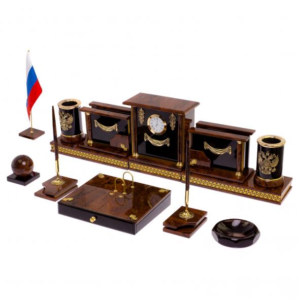 Настольный набор из обсидиана &amp;quot;Королевский&amp;quot; 126248