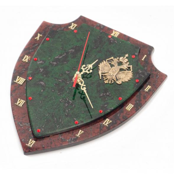 Настенные часы &amp;quot;Щит&amp;quot; бронза змеевик 117236