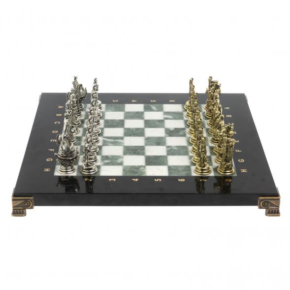 Шахматы &amp;quot;Троянская война&amp;quot; из мрамора и змеевика доска 28х28 см 127730