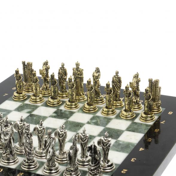 Шахматы &amp;quot;Троянская война&amp;quot; из мрамора и змеевика доска 28х28 см 127730