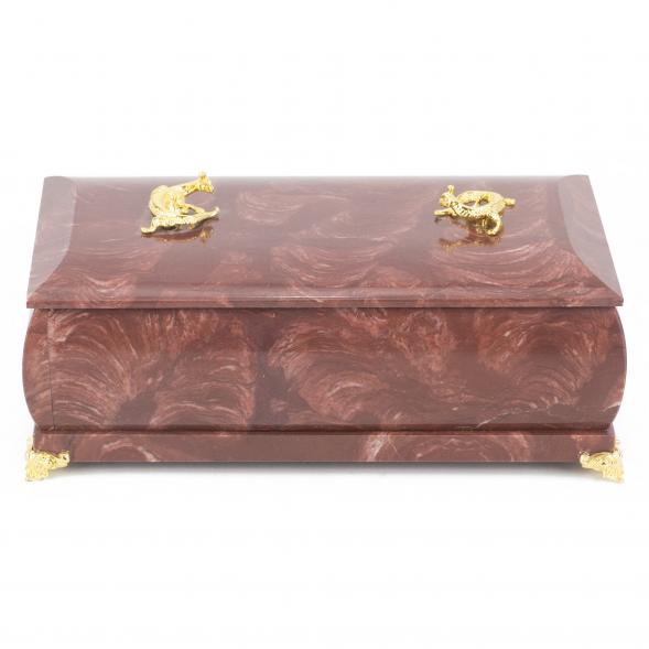 Шкатулка &amp;quot;Дуэт&amp;quot; камень лемезит 19х10х7 см 118940