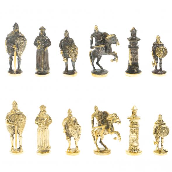 Шахматы &amp;quot;Богатыри&amp;quot; фигуры бронза доска 40х40 см из обсидиана 128355