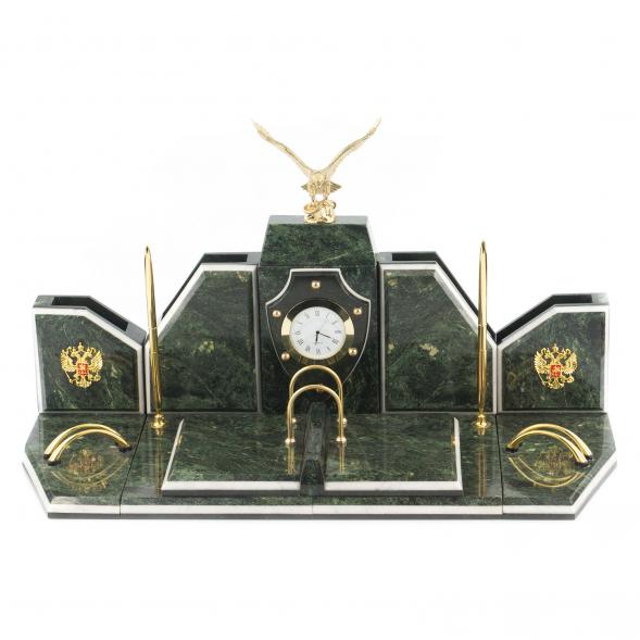 Письменный набор из камня &amp;quot;Орел&amp;quot; змеевик бронза 119695