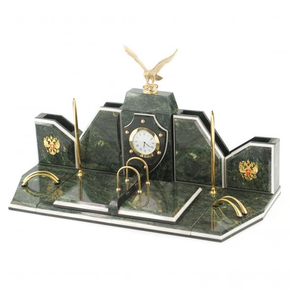 Письменный набор из камня &amp;quot;Орел&amp;quot; змеевик бронза 119695