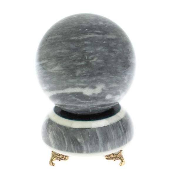 Шар &amp;quot;Антистресс&amp;quot; 10,5 из серого мрамора на подставке 10,5х10,5х15,5 см 128953