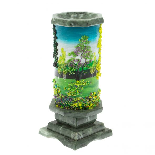 Ваза &amp;quot;Лето&amp;quot; из змеевика 8х8х17,5 см 129332