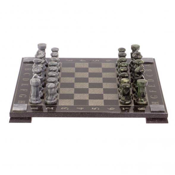 Шахматы с гравировкой &amp;quot;Турнирные&amp;quot; доска 36х36 см мрамор, змеевик 125187