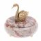Шкатулка "Лебедь" с декором из бронзы камень креноид